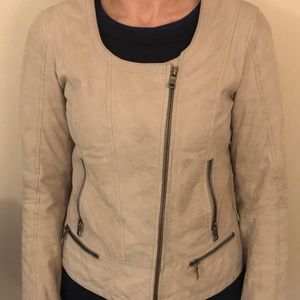 Banana republic cream leather jacket